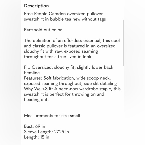 NWOT Free People Camden Pullover - Picture 10 of 10